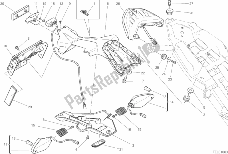 Todas as partes de Porta-pratos do Ducati Monster 797 Thailand USA 2020